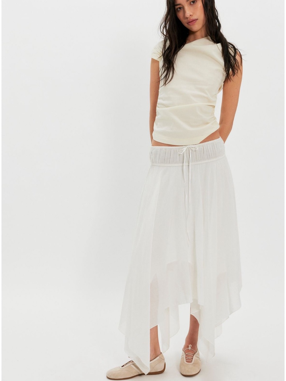 FP ONE KAIA ASYMMETRICAL SKIRT WHITE